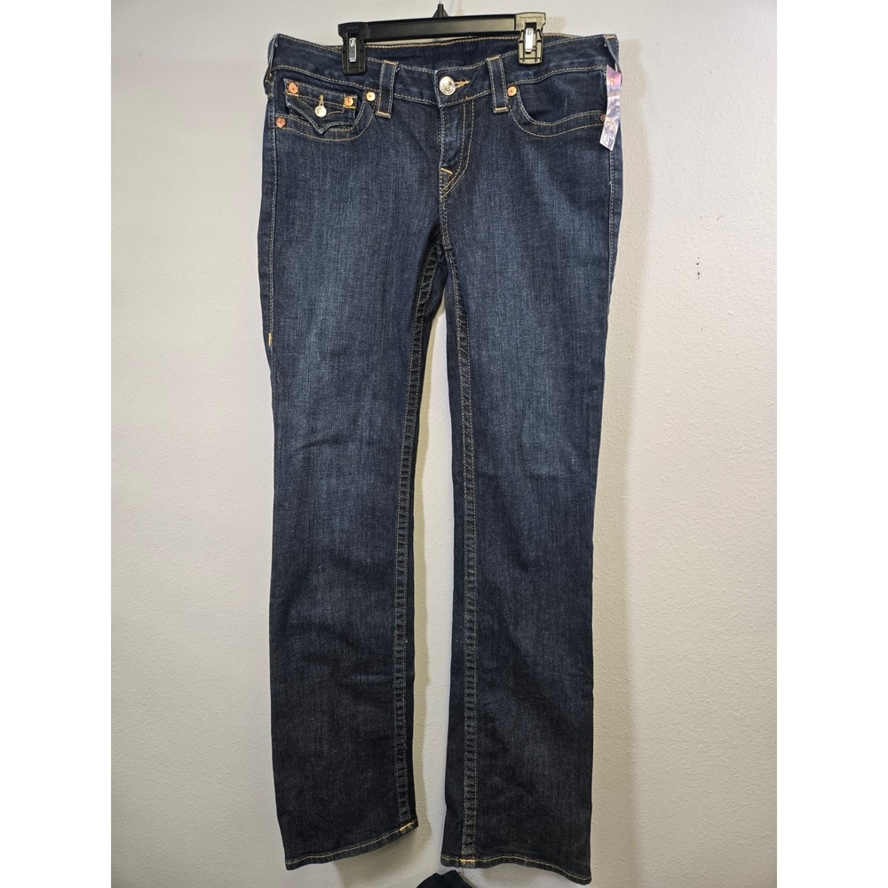 True Religion Y2K Dark Wash Horseshoe Straight Leg Jeans 31